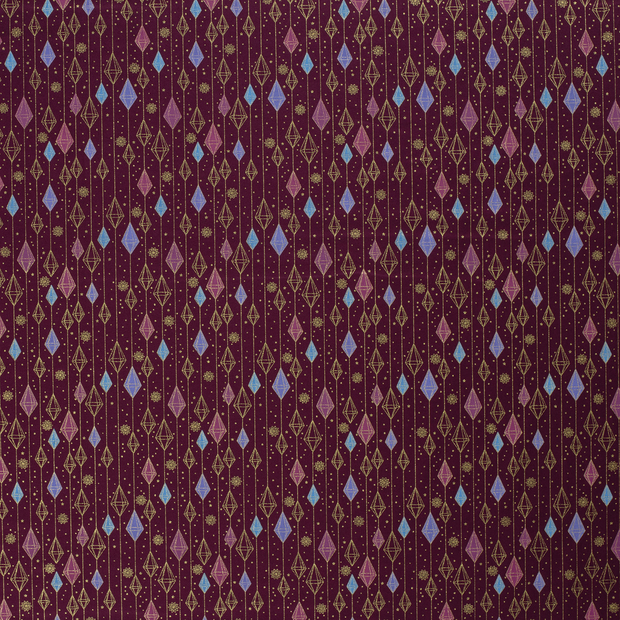 Katoen Poplin stof Aubergine 