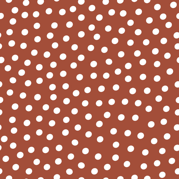 Coated Tablecloth fabric Dots Brique