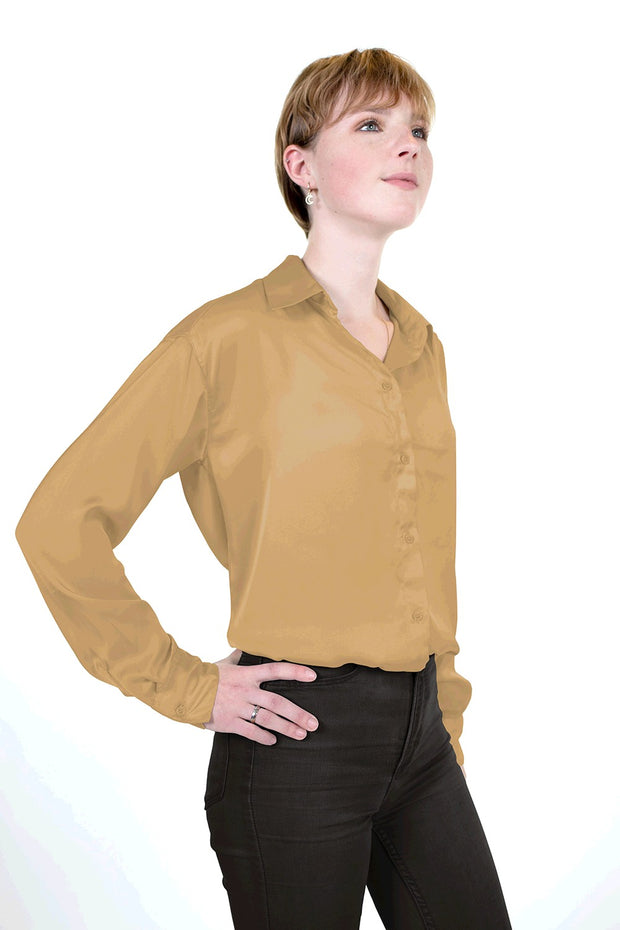Satin Stretch fabric Unicolour Camel