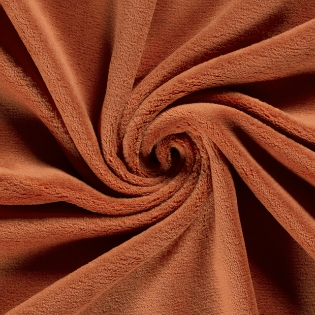 Coral Fleece fabric Unicolour Brique