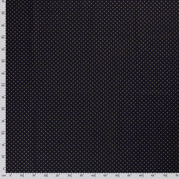 Popeline de Coton tissu étoiles de Noël Bleu Marine
