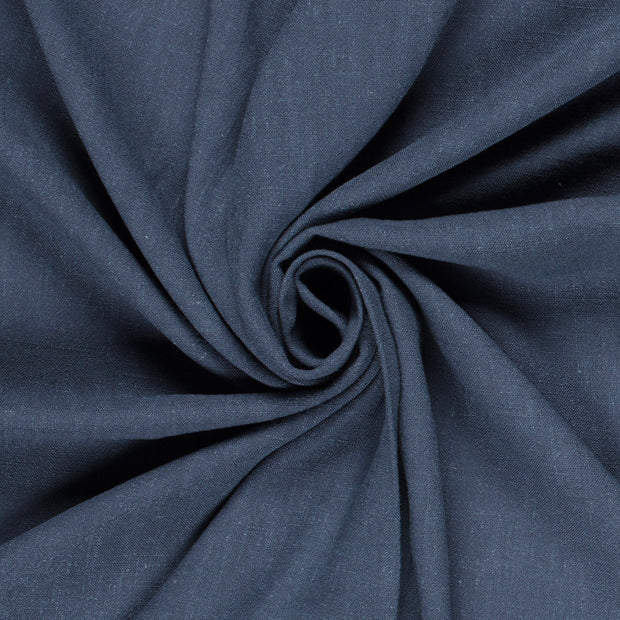 Lino Viscosa Tejido tela Unicolor Azul acero