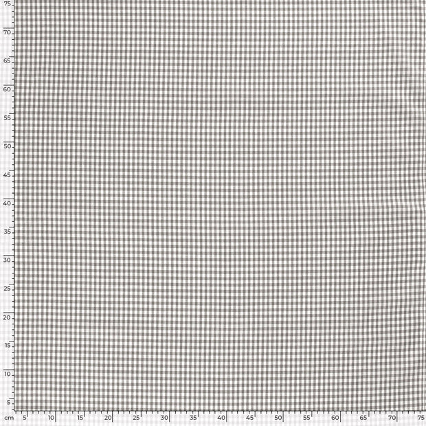 Cotton Poplin Yarn Dyed fabric Checks Dark Grey