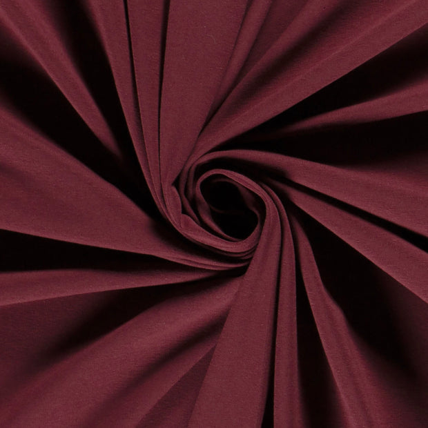 Cotton Jersey fabric Unicolour Wine red