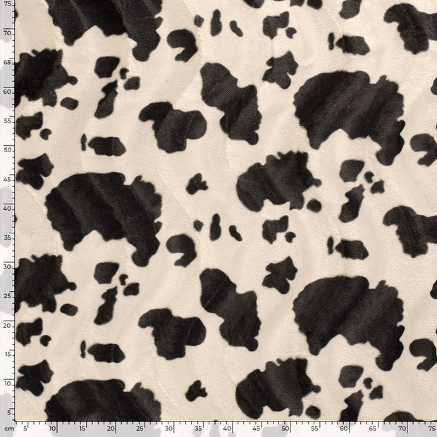 Velours fabric Cows Off White