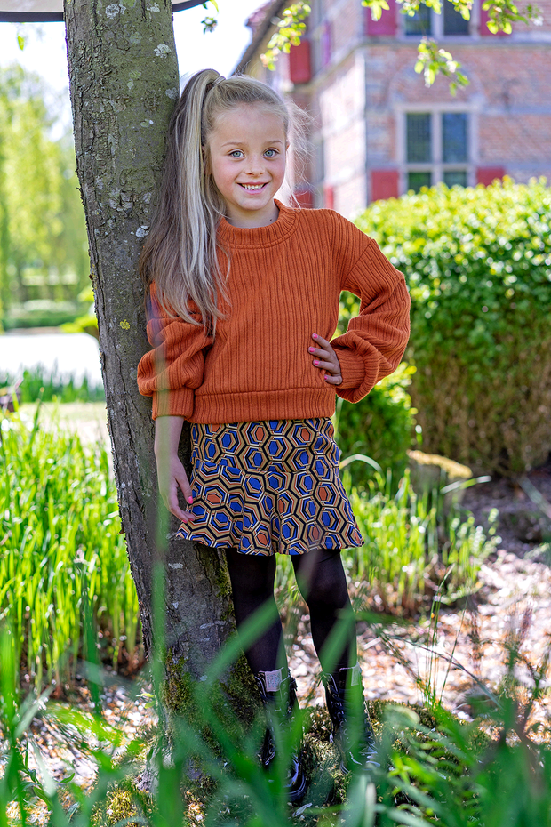 Heavy Knit stof Kabelstof Brique