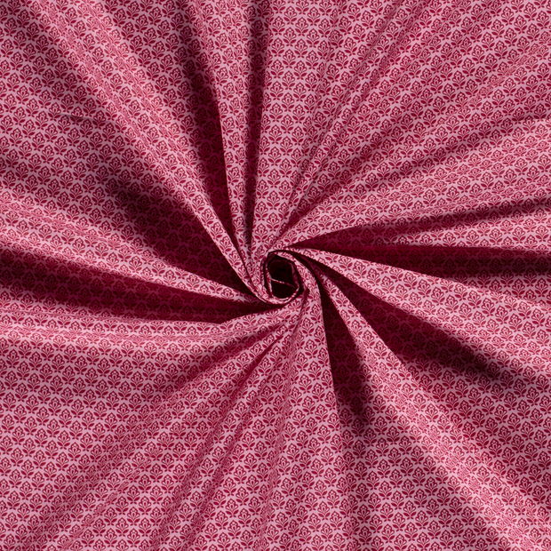 Cotton Poplin fabric Light Pink printed 