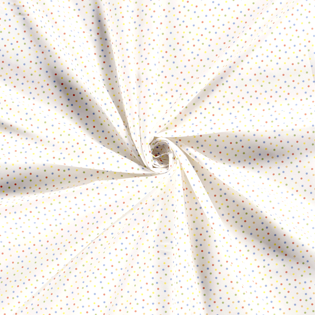 Cotton Poplin fabric Optical White printed 