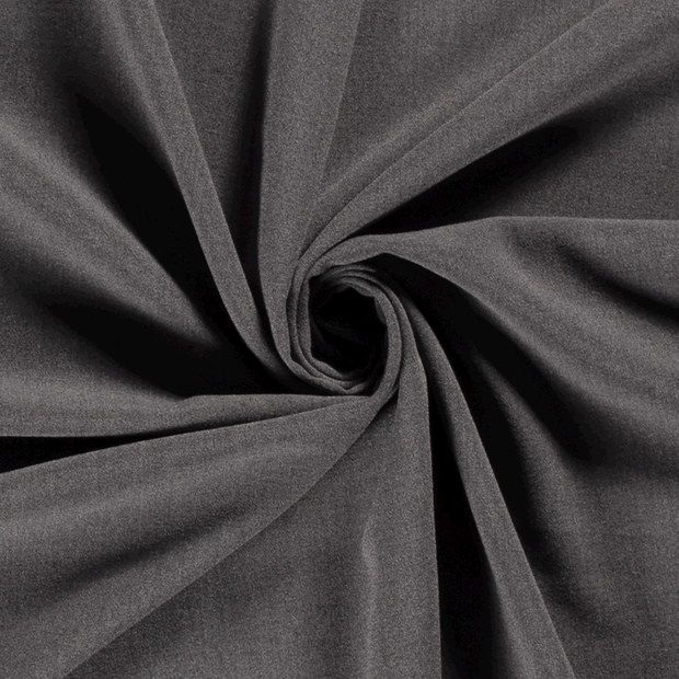 Moss Crêpe fabric Unicolour Dark Grey