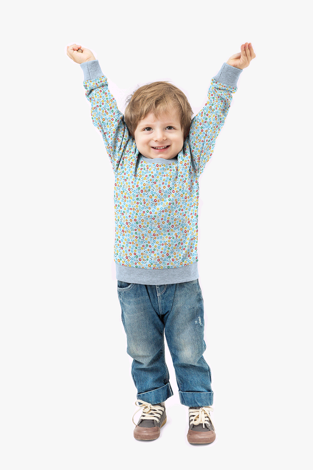 Baumwolle Jersey fabrik Kreise Babyblau
