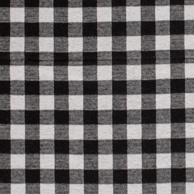 Heavy Knit fabric Checks Off White