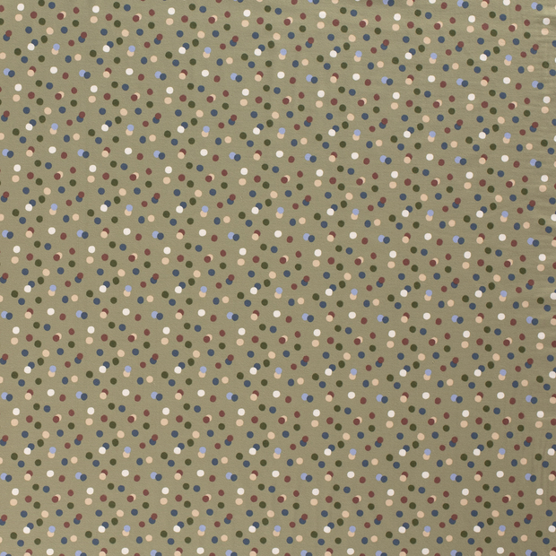 Jersey de Coton tissu Vert Olive doux 