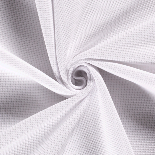 Gauffré Jersey tissu Unicolore Blanc