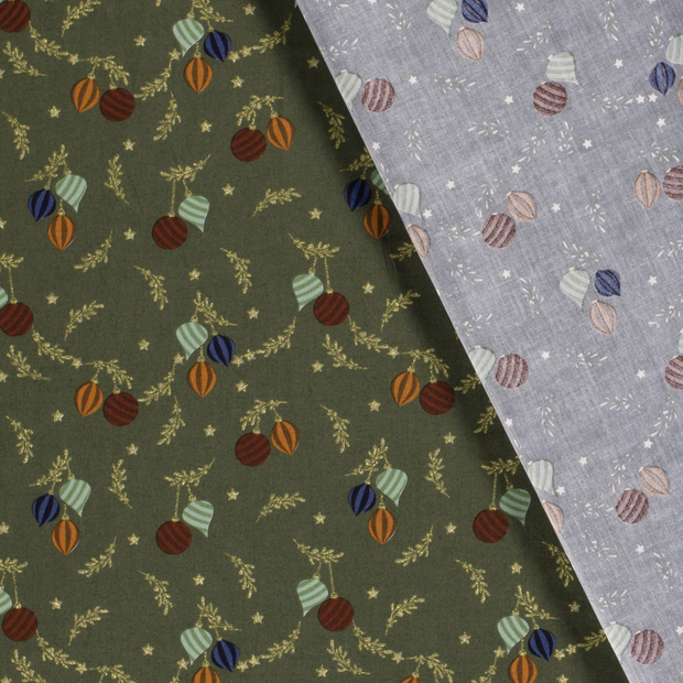 Cotton Poplin fabric Christmas printed and foil 