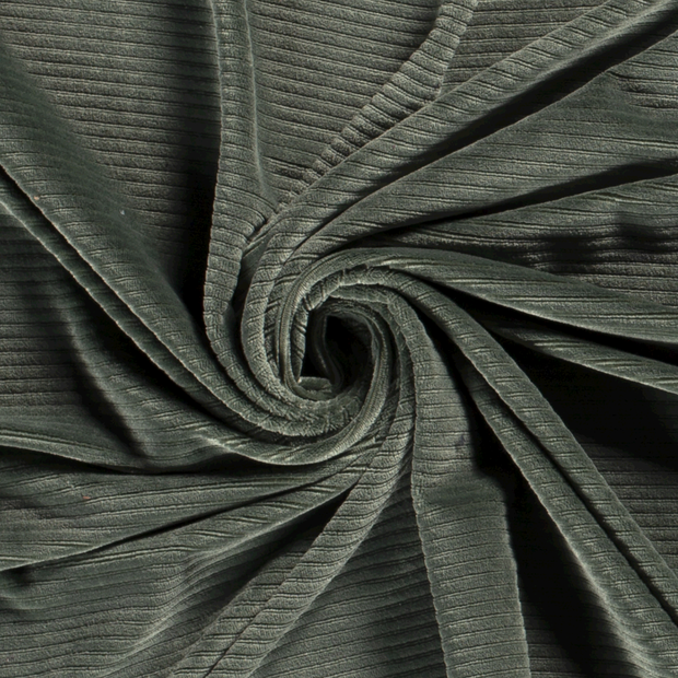 Velvet fabric Rib Petrol