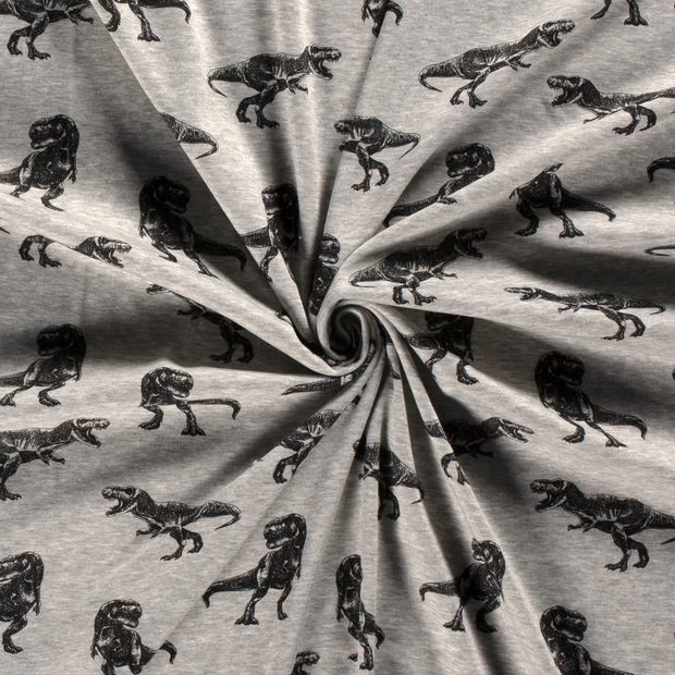 Alphen Fleece fabric Middle Grey printed 