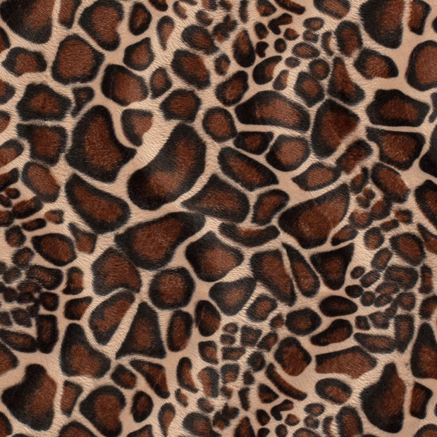 Velours fabric Giraffes Beige