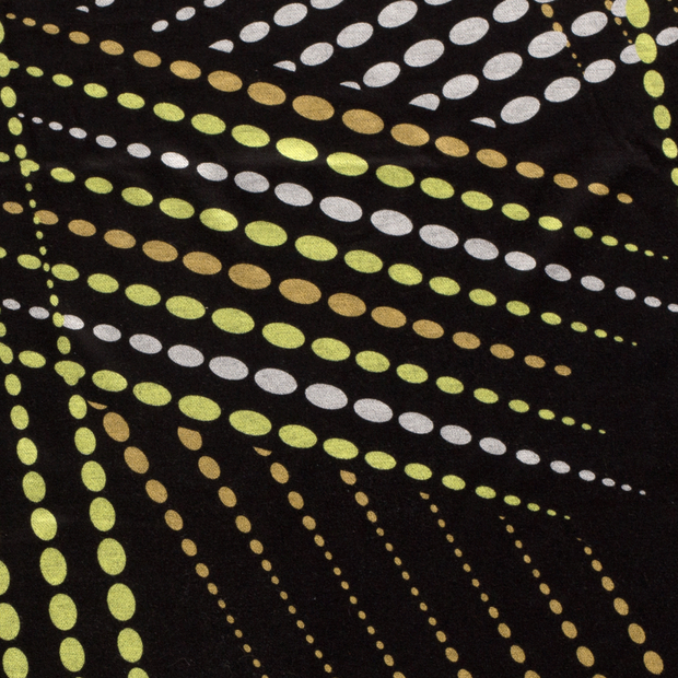 Poly Viscose Jersey fabric Dots Black