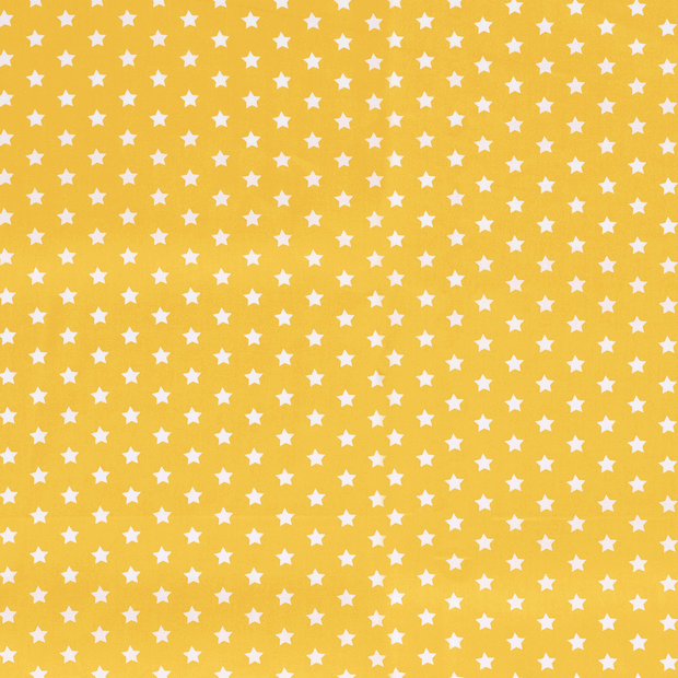 Cotton Poplin fabric Stars Yellow