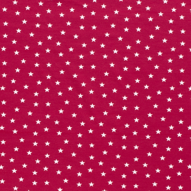 Cotton Jersey fabric Stars Fuchsia