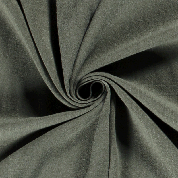 Woven Viscose Linen fabric Unicolour Olive Green