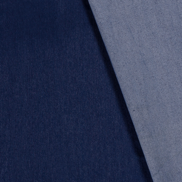 Denim Stretch tissu Unicolore Pré-lavé 