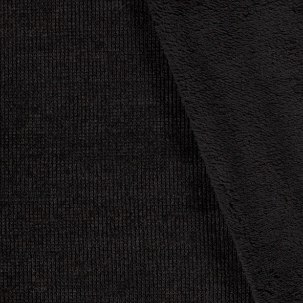Heavy Knit fabric Unicolour Black
