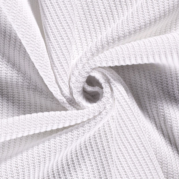 Heavy Knit tissu Torsade Blanc
