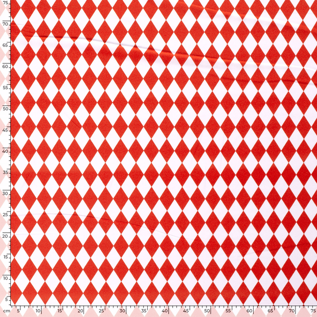 Power Stretch fabric Checks Red
