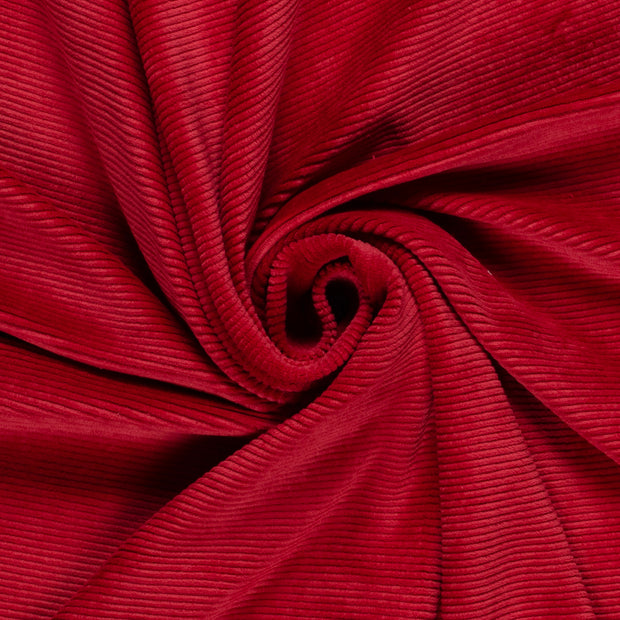 Nicky Velours Rib fabric Unicolour Dark Red