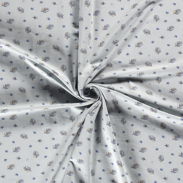 Cotton Jersey fabric Baby Blue printed 