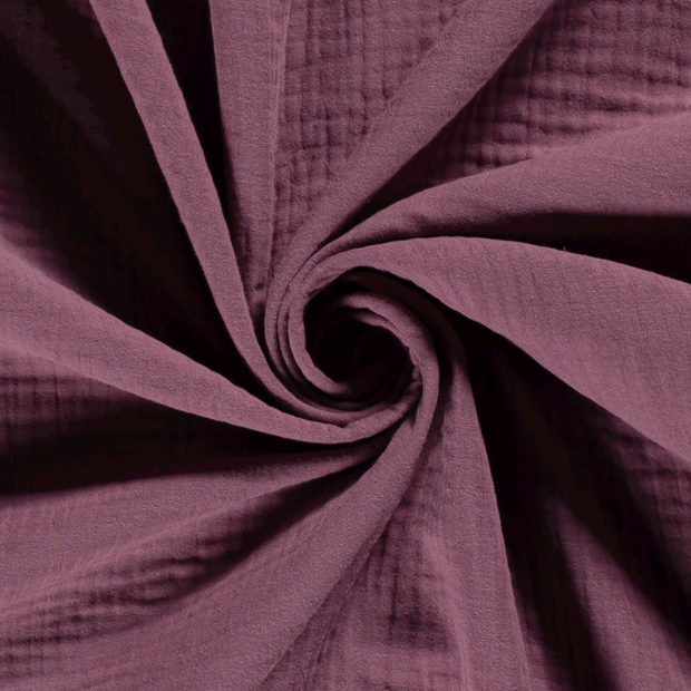 Muselina de triple capa tela Unicolor Rosa antiguo
