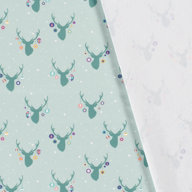 Cotton Poplin fabric Christmas snowflakes printed 