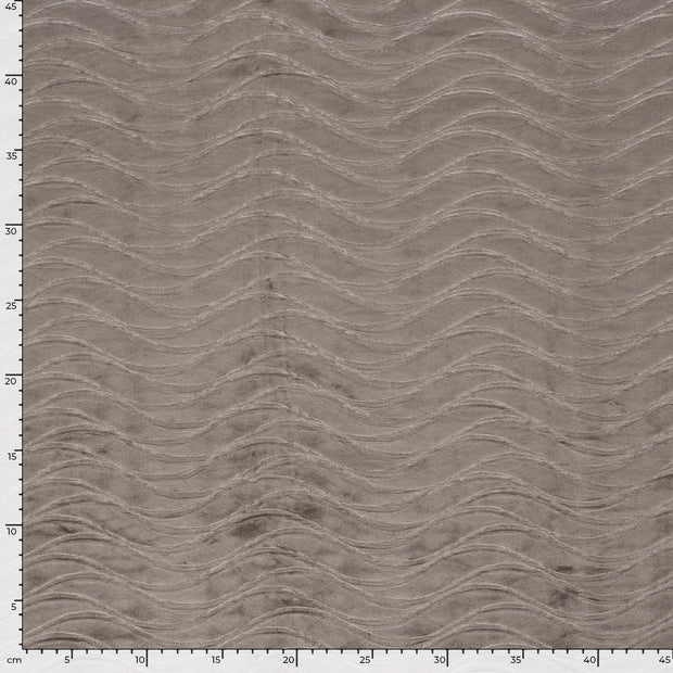 Velvet fabric Abstract Taupe Grey