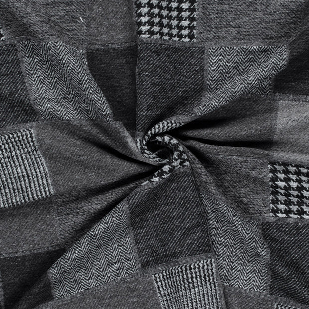 Jacquard fabric Dark Grey brushed 
