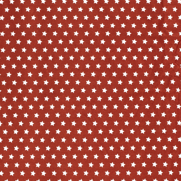 Cotton Poplin fabric Stars Brique