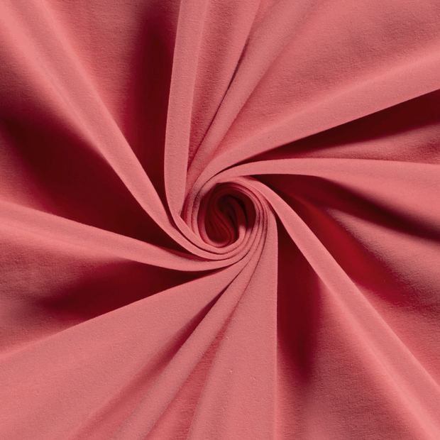 French Terry fabric Unicolour Coral