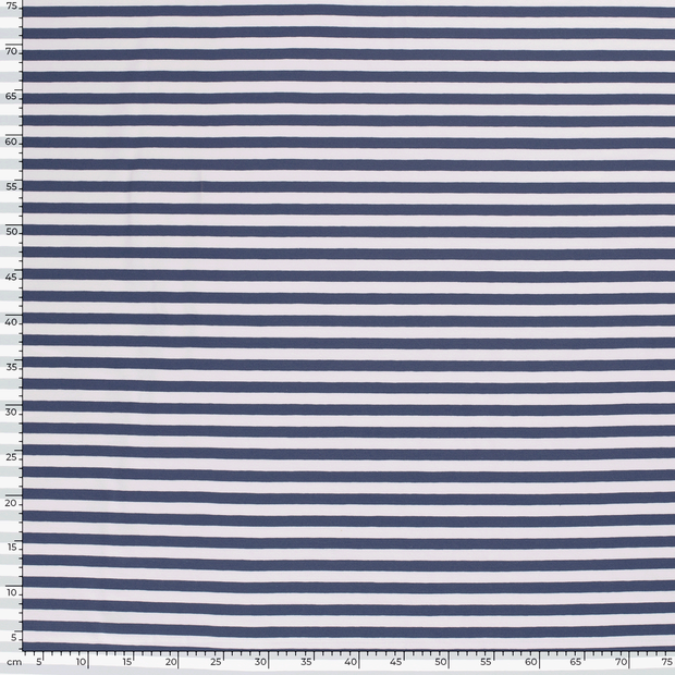 Jersey de Coton Fil Teint tissu rayures Indigo