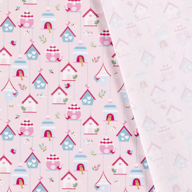 Cotton Poplin fabric Birds printed 
