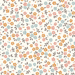 Algodón Popelina estampado Flores Blanco roto