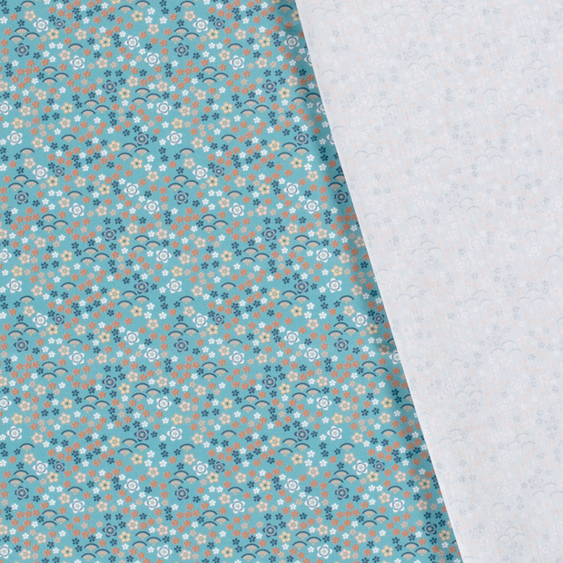 Cotton Poplin fabric Millefleurs printed 
