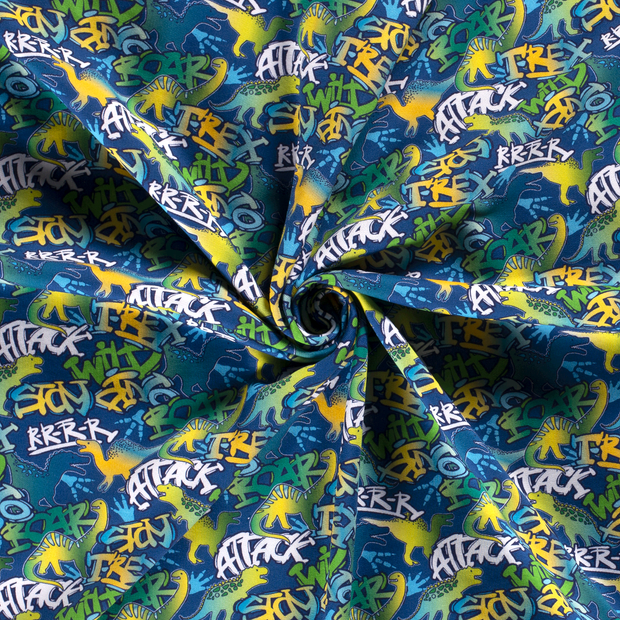 Jogging fabric Navy digital printed 