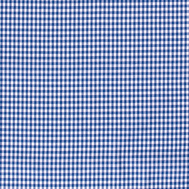Cotton Poplin Yarn Dyed fabric Checks Cobalt