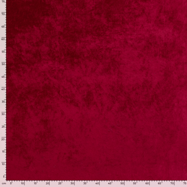 Velvet fabric Unicolour Dark Red