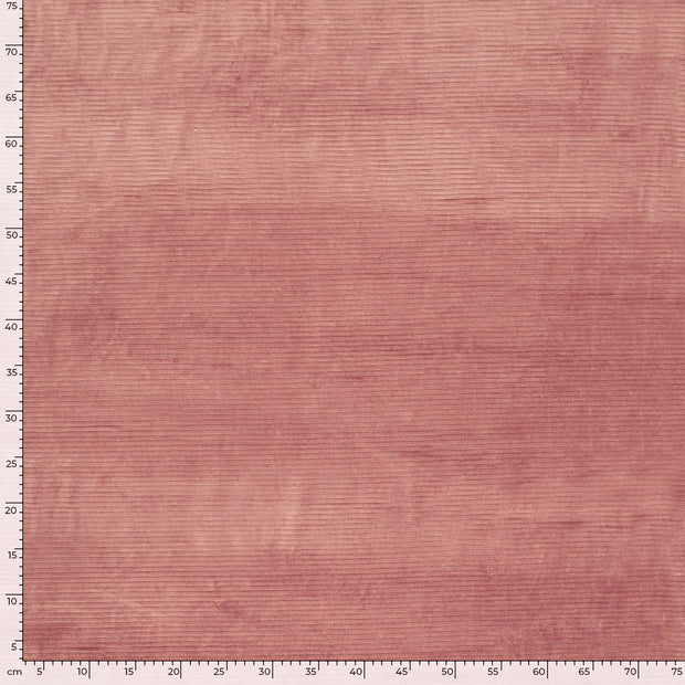 Nicky Velours Rib fabric Unicolour Old Pink