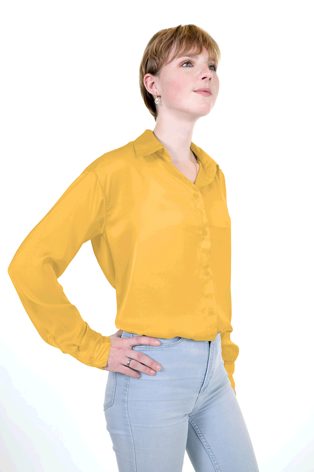 Satin fabric Unicolour Yellow