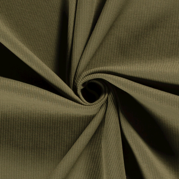 Rib Jersey fabric Unicolour Khaki Green