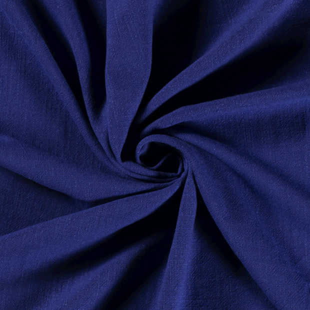 Viscose Lin Chaine et Trame tissu Unicolore Cobalt