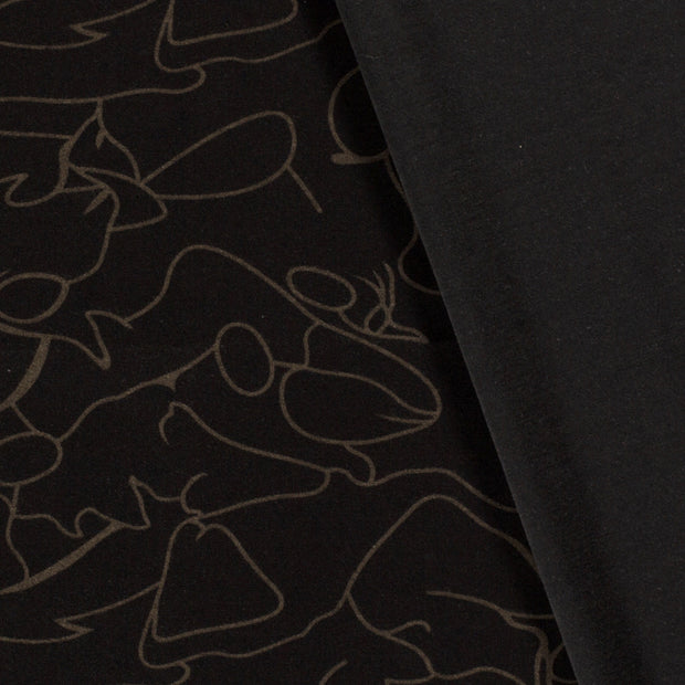 Poly Viscose Jersey fabric Abstract discharge printed 