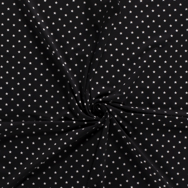 Jersey de Coton tissu Noir imprimé 